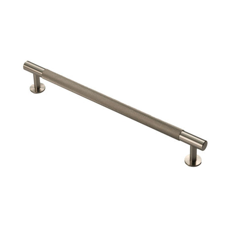 This is an image of a FTD - Knurled Pull Handle 224mm c/c - Satin Nickel that is availble to order from Trade Door Handles in Kendal.