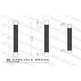 This image is a line drwaing of a FTD - Knurled Pull Handle 224mm c/c - Satin Nickel available to order from Trade Door Handles in Kendal