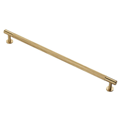 This is an image of a FTD - Knurled Pull Handle 320mm c/c - Satin Brass that is availble to order from Trade Door Handles in Kendal.