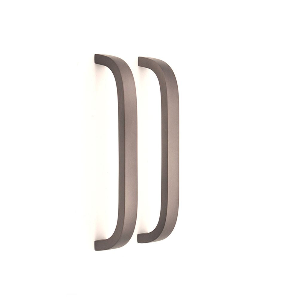 This is an image of Spira Brass - Curve Bar Cabinet Handle Gun Metal grey Small   available to order from trade door handles, quick delivery and discounted prices.