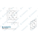 This image is a line drwaing of a Eurospec - Enduromax Grade 13 Thrust Bearing Hinge - SSS available to order from Trade Door Handles in Kendal