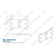 This image is a line drwaing of a Eurospec - Enduromax Grade 13 Parliament Hinge 102 x 152mm - SSS available to order from Trade Door Handles in Kendal