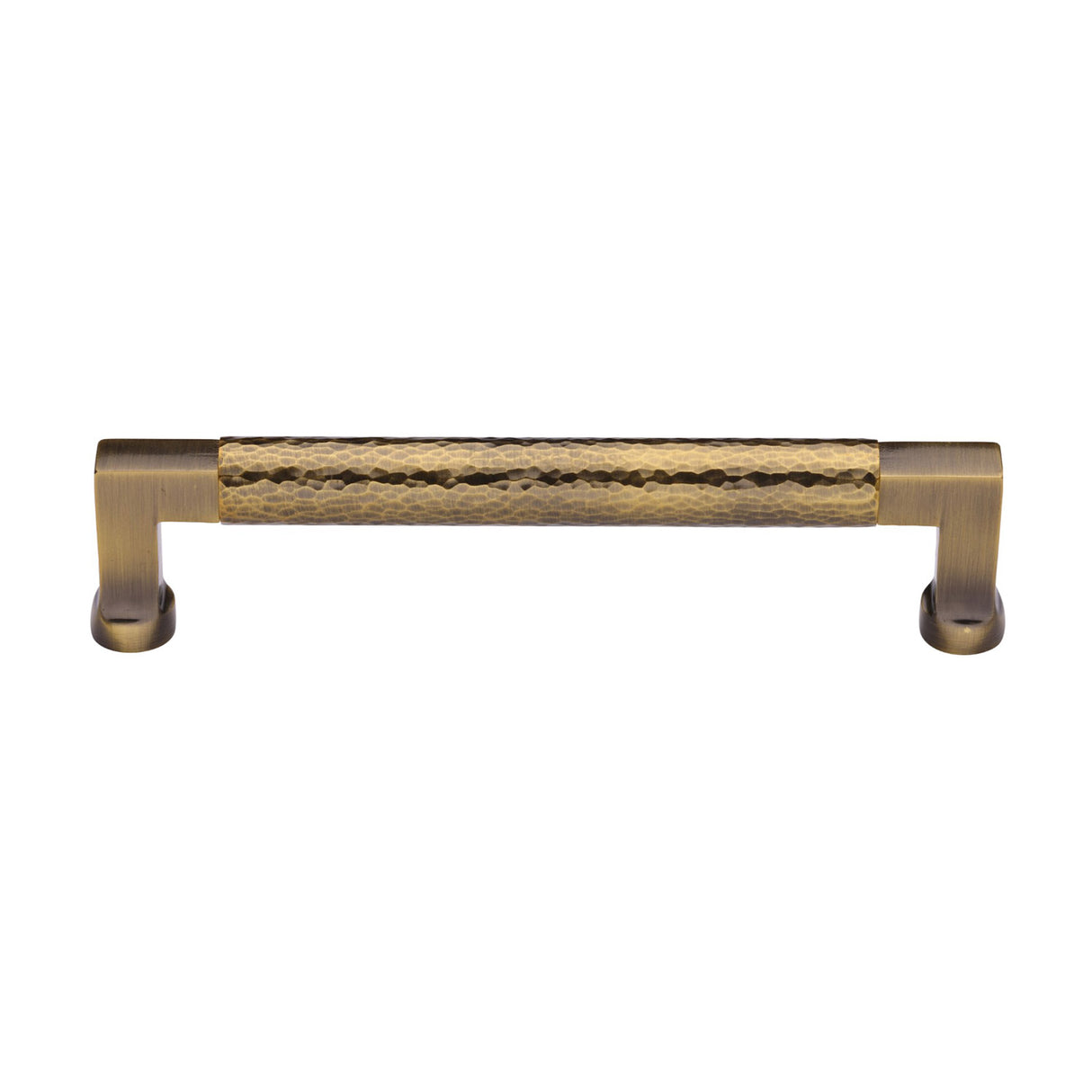 This is an image of a Heritage Brass - Cabinet Pull Bauhaus Hammered Design 160mm CTC Antique Brass Finish, ham0312-160-at that is available to order from Trade Door Handles in Kendal.