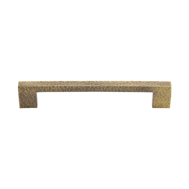 This is an image of a Heritage Brass - Cabinet Pull Metro Hammered Design 160mm CTC Antique Brass Finish, ham0337-160-at that is available to order from Trade Door Handles in Kendal.