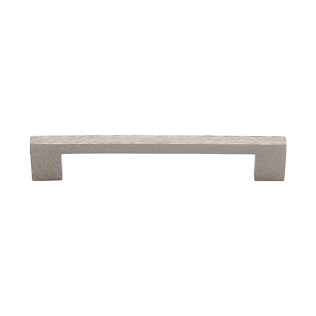 This is an image of a Heritage Brass - Cabinet Pull Metro Hammered Design 160mm CTC Satin Nickel Finish, ham0337-160-sn that is available to order from Trade Door Handles in Kendal.