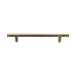 This is an image of a Heritage Brass - Cabinet Pull T-Bar Hammered Design 160mm CTC Antique Brass Finish, ham0361-160-at that is available to order from Trade Door Handles in Kendal.