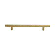 This is an image of a Heritage Brass - Cabinet Pull T-Bar Hammered Design 160mm CTC Satin Brass Finish, ham0361-160-sb that is available to order from Trade Door Handles in Kendal.