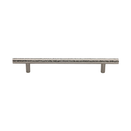 This is an image of a Heritage Brass - Cabinet Pull T-Bar Hammered Design 160mm CTC Satin Nickel Finish, ham0361-160-sn that is available to order from Trade Door Handles in Kendal.