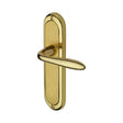 This is an image of a Heritage Brass - Door Handle Lever Latch Henley Design Mayfair Finish, hen1210-mf that is available to order from Trade Door Handles in Kendal.