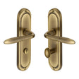 This is an image of a Heritage Brass - Door Handle for Bathroom Henley Design Antique Brass Finish, hen1230-at that is available to order from Trade Door Handles in Kendal.