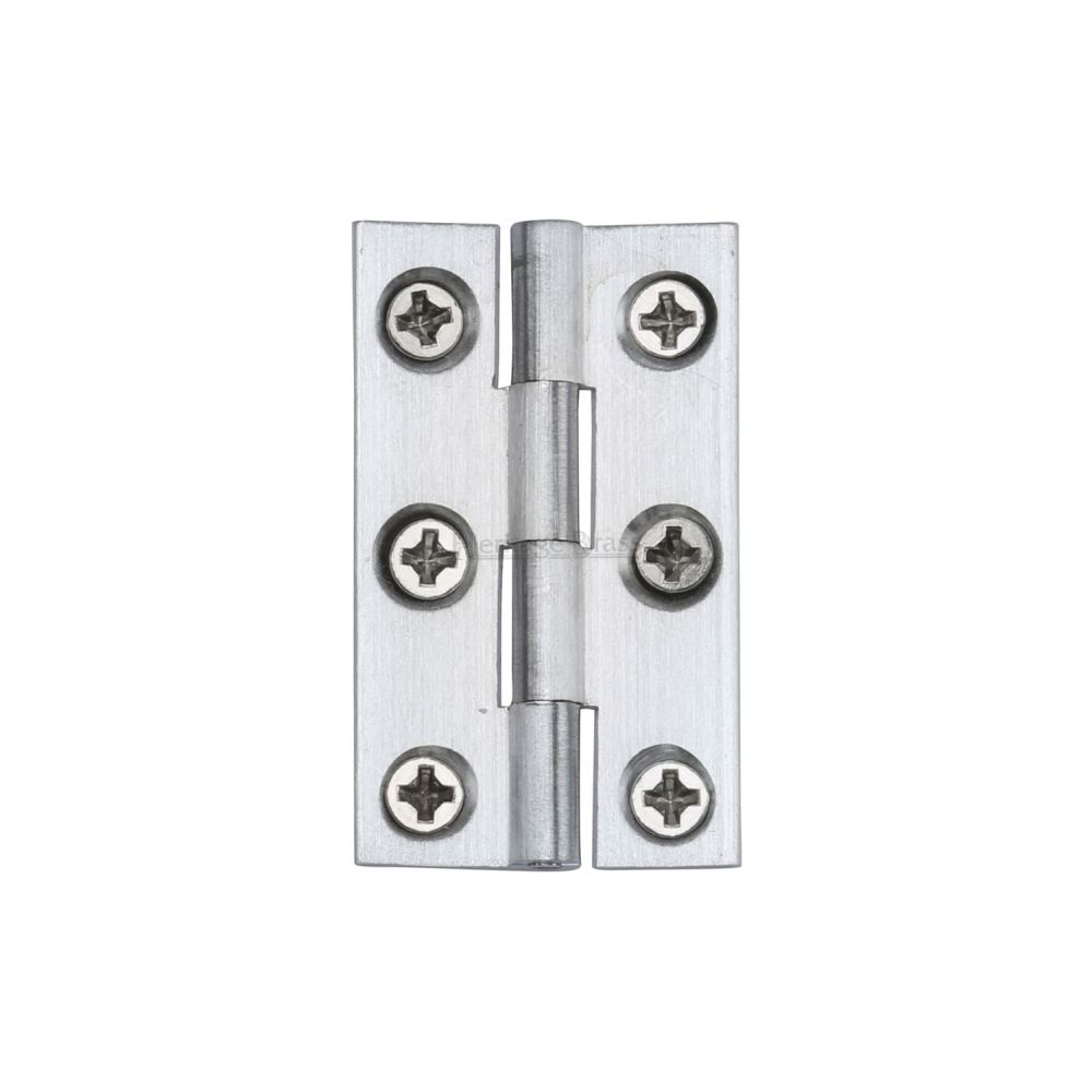 This is an image of a Heritage Brass - Cabinet Hinge Brass 1 1/2" Satin Chrome Finish, hg99-110-sc that is available to order from Trade Door Handles in Kendal.