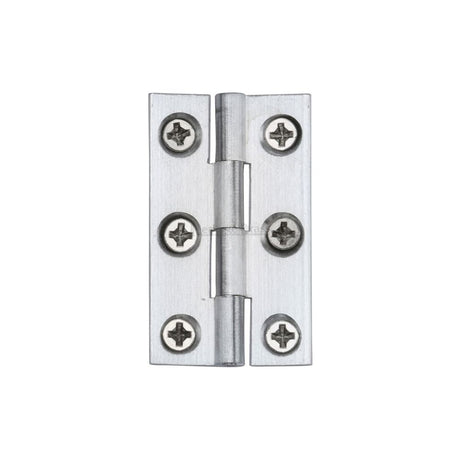This is an image of a Heritage Brass - Cabinet Hinge Brass 1 1/2" Satin Chrome Finish, hg99-110-sc that is available to order from Trade Door Handles in Kendal.