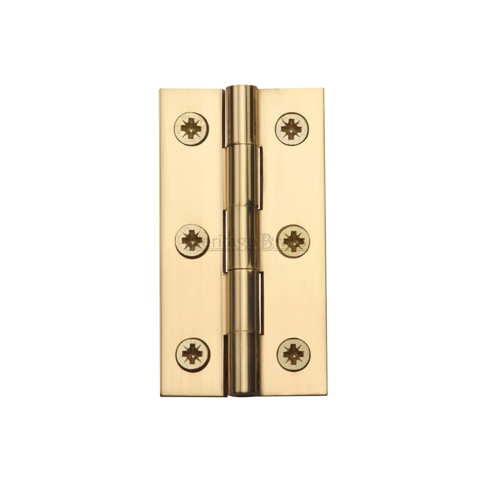 This is an image of a Heritage Brass - Hinge Brass 2 1/2" x 1 3/8" Polished Brass Finish, hg99-120-pb that is available to order from Trade Door Handles in Kendal.