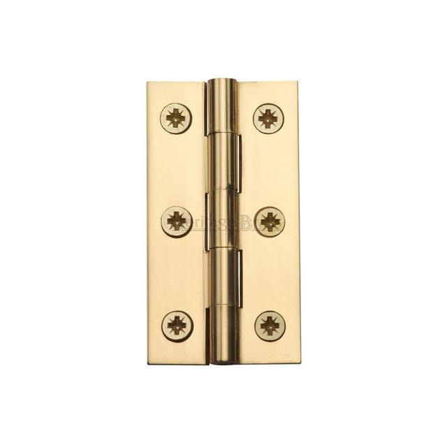 This is an image of a Heritage Brass - Hinge Brass 2 1/2" x 1 3/8" Polished Brass Finish, hg99-120-pb that is available to order from Trade Door Handles in Kendal.