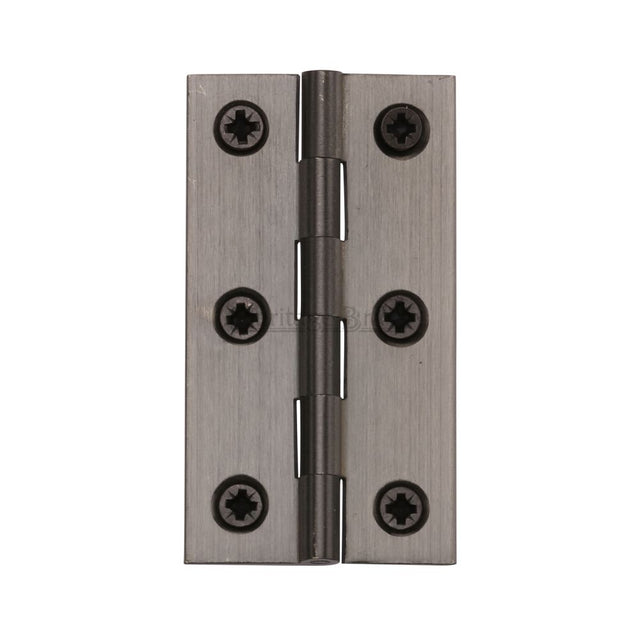 This is an image of a Heritage Brass - Hinge Brass 3" x 1 5/8" Matt Bronze Finish, hg99-125-mb that is available to order from Trade Door Handles in Kendal.