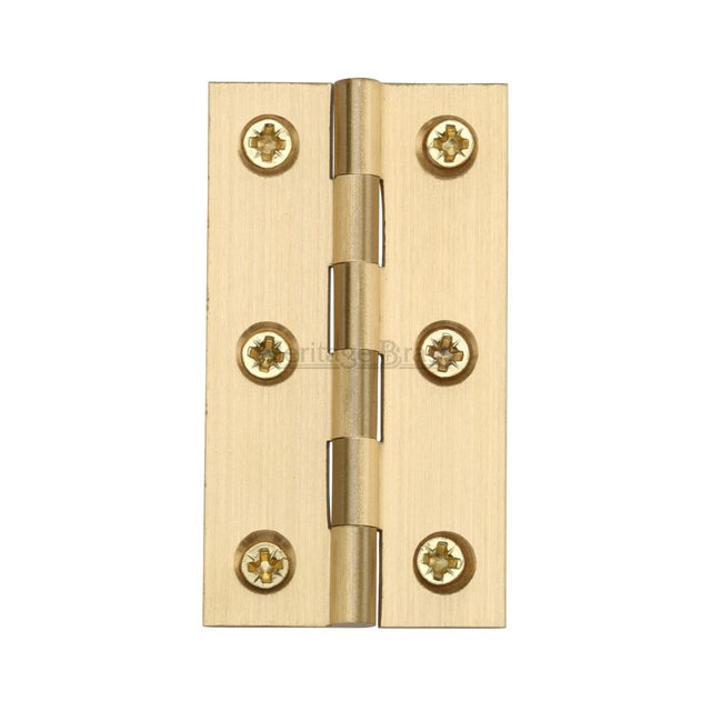 This is an image of a Heritage Brass - Hinge Brass 3" x 1 5/8" Satin Brass Finish, hg99-125-sb that is available to order from Trade Door Handles in Kendal.