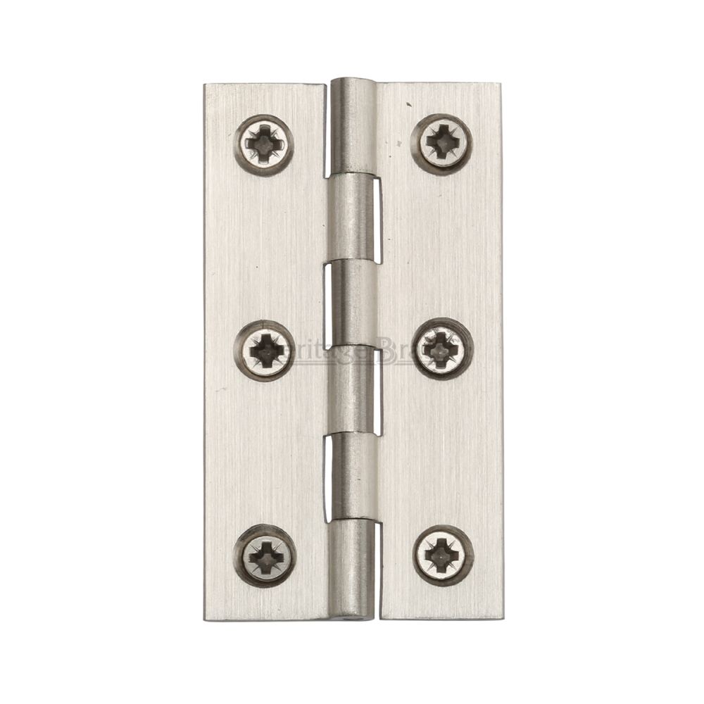 This is an image of a Heritage Brass - Hinge Brass 3" x 1 5/8" Satin Nickel Finish, hg99-125-sn that is available to order from Trade Door Handles in Kendal.