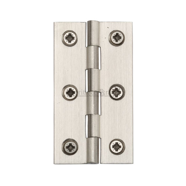 This is an image of a Heritage Brass - Hinge Brass 3" x 1 5/8" Satin Nickel Finish, hg99-125-sn that is available to order from Trade Door Handles in Kendal.