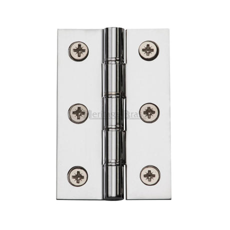 This is an image of a Heritage Brass - Hinge Brass with Phosphor Washers 3" x 2" Polished Chrome Finish, hg99-345-pc that is available to order from Trade Door Handles in Kendal.