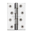 This is an image of a Heritage Brass - Hinge Brass with Phosphor Washers 4" x 2 5/8" Satin Chrome Finis, hg99-350-sc that is available to order from Trade Door Handles in Kendal.