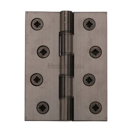 This is an image of a Heritage Brass - Hinge Brass with Phosphor Washers 4" x 3" Matt Bronze Finish, hg99-355-mb that is available to order from Trade Door Handles in Kendal.