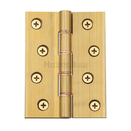 This is an image of a Heritage Brass - Hinge Brass with Phosphor Washers 4" x 3" Natural Brass Finish, hg99-355-nb that is available to order from Trade Door Handles in Kendal.