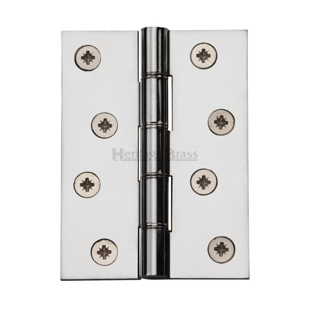 This is an image of a Heritage Brass - Hinge Brass with Phosphor Washers 4" x 3" Polished Chrome Finish, hg99-355-pc that is available to order from Trade Door Handles in Kendal.