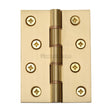 This is an image of a Heritage Brass - Hinge Brass with Phosphor Washers 4" x 3" Satin Brass Finish, hg99-355-sb that is available to order from Trade Door Handles in Kendal.