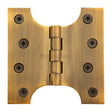 This is an image of a Heritage Brass - Parliament Hinge Brass 4" x 2" x 4" Antique Brass Finish, hg99-385-at that is available to order from Trade Door Handles in Kendal.