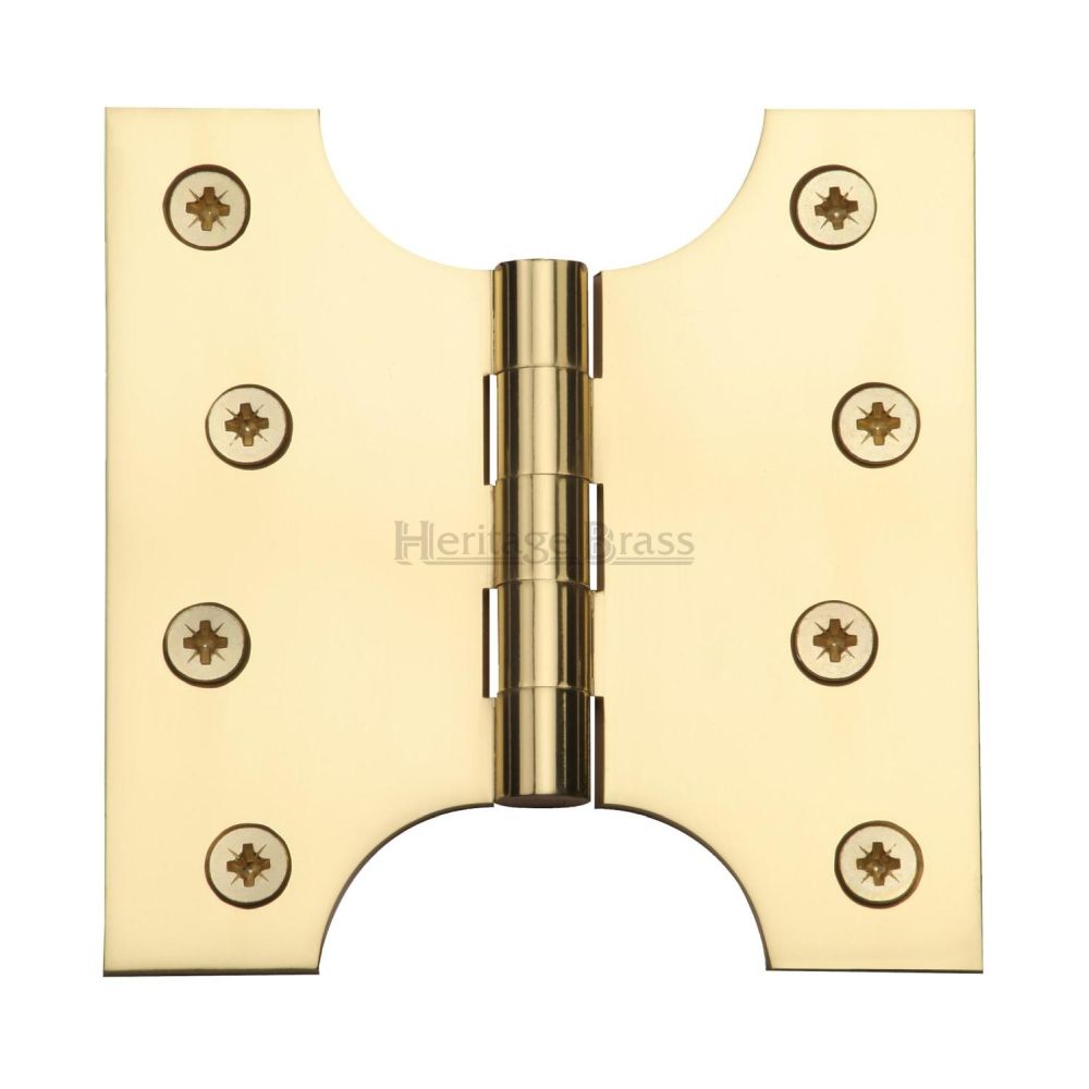 This is an image of a Heritage Brass - Parliament Hinge Brass 4" x 2" x 4" Polished Brass Finish, hg99-385-pb that is available to order from Trade Door Handles in Kendal.