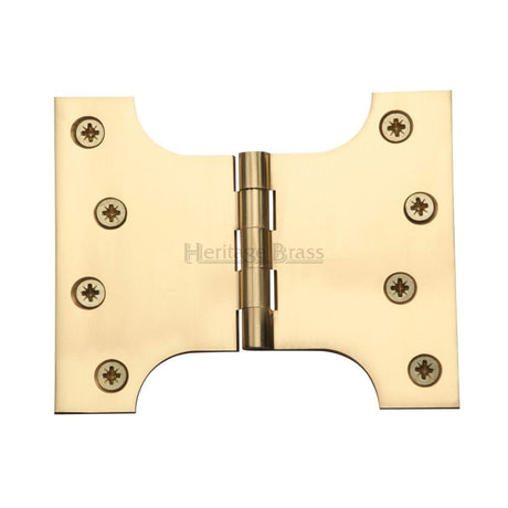 This is an image of a Heritage Brass - Parliament Hinge Brass 4" x 3" x 5" Polished Brass Finish, hg99-390-pb that is available to order from Trade Door Handles in Kendal.