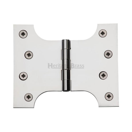 This is an image of a Heritage Brass - Parliament Hinge Brass 4" x 3" x 5" Polished Chrome Finish, hg99-390-pc that is available to order from Trade Door Handles in Kendal.