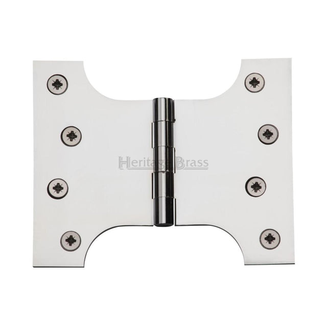 This is an image of a Heritage Brass - Parliament Hinge Brass 4" x 3" x 5" Polished Chrome Finish, hg99-390-pc that is available to order from Trade Door Handles in Kendal.