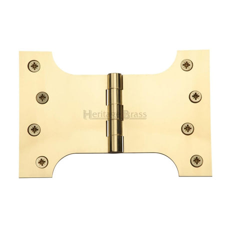 This is an image of a Heritage Brass - Parliament Hinge Brass 4" x 4" x 6" Polished Brass Finish, hg99-395-pb that is available to order from Trade Door Handles in Kendal.