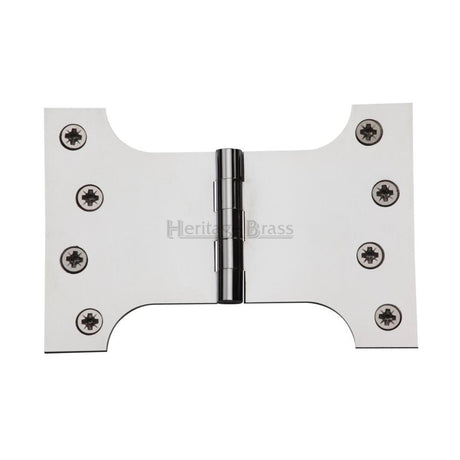 This is an image of a Heritage Brass - Parliament Hinge Brass 4" x 4" x 6" Polished Chrome Finish, hg99-395-pc that is available to order from Trade Door Handles in Kendal.