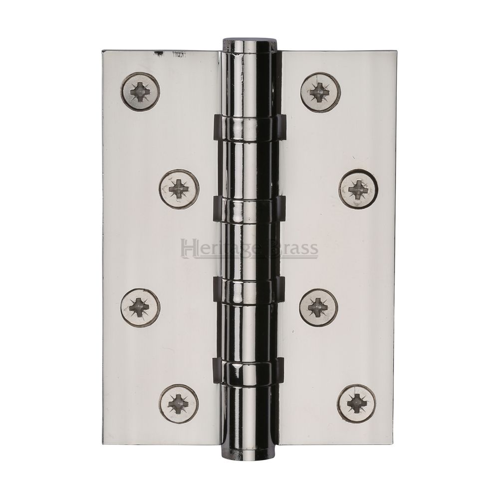 This is an image of a Heritage Brass - Hinge Brass with Ball Bearing 4" x 3" Polished Nickel Finish, hg99-400-pnf that is available to order from Trade Door Handles in Kendal.