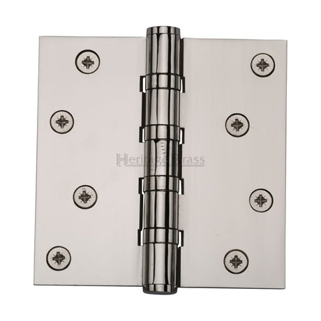 This is an image of a Heritage Brass - Hinge Brass with Ball Bearing 4" x 4" Polished NIckel Finish, hg99-405-pnf that is available to order from Trade Door Handles in Kendal.