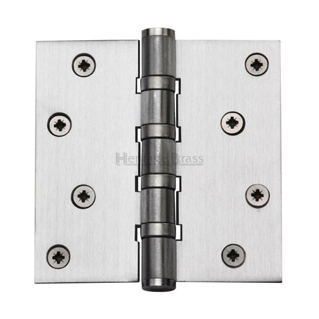 This is an image of a Heritage Brass - Hinge Brass with Ball Bearing 4" x 4" Satin Chrome Finish, hg99-405-sc that is available to order from Trade Door Handles in Kendal.