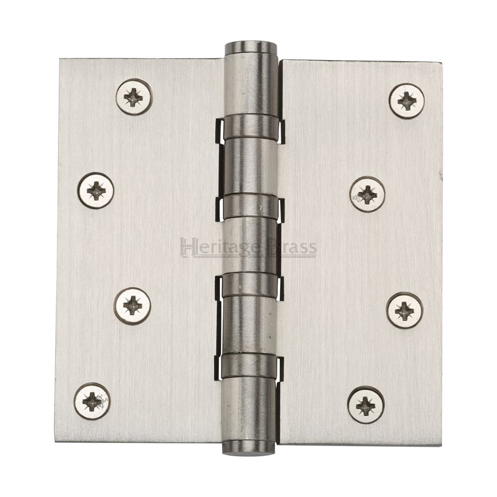 This is an image of a Heritage Brass - Hinge Brass with Ball Bearing 4" x 4" Satin Nickel Finish, hg99-405-sn that is available to order from Trade Door Handles in Kendal.