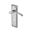 This is an image of a Heritage Brass - Door Handle Lever Lock Hilton Design Polished Chrome Finish, hil8600-pc that is available to order from Trade Door Handles in Kendal.