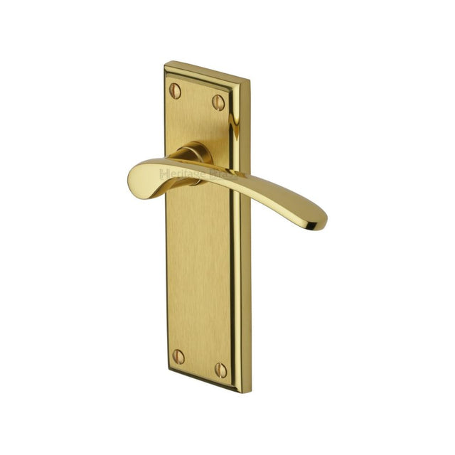 This is an image of a Heritage Brass - Door Handle Lever Latch Hilton Design Mayfair Finish, hil8610-mf that is available to order from Trade Door Handles in Kendal.