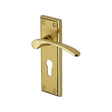 This is an image of a Heritage Brass - Door Handle for Euro Profile Plate Hilton Design Mayfair Finish, hil8648-mf that is available to order from Trade Door Handles in Kendal.