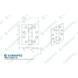 This image is a line drwaing of a Eurospec - Enduro Grade 13 Ball Bearing P Hinge Square 102 x 76mm - SSS available to order from Trade Door Handles in Kendal