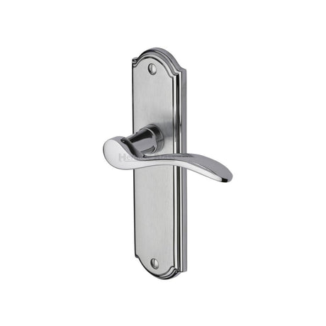 This is an image of a Heritage Brass - Door Handle Lever Latch Howard Design Apollo Finish, how1310-ap that is available to order from Trade Door Handles in Kendal.