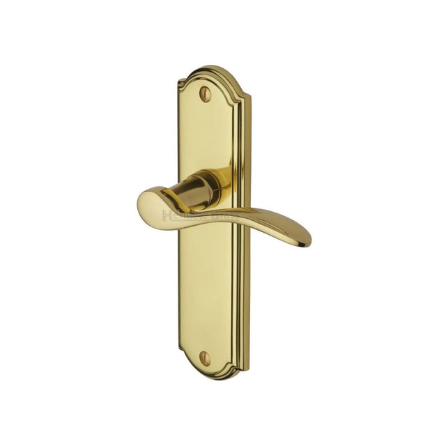 This is an image of a Heritage Brass - Door Handle Lever Latch Howard Design Polished Brass Finish, how1310-pb that is available to order from Trade Door Handles in Kendal.