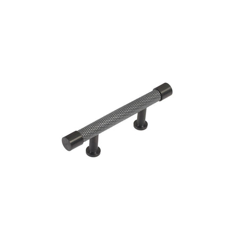 This is an image showing Finesse Immix Knurl Pull Handle - 64mm CC - Pewter/True Black available from trade door handles, quick delivery and discounted prices