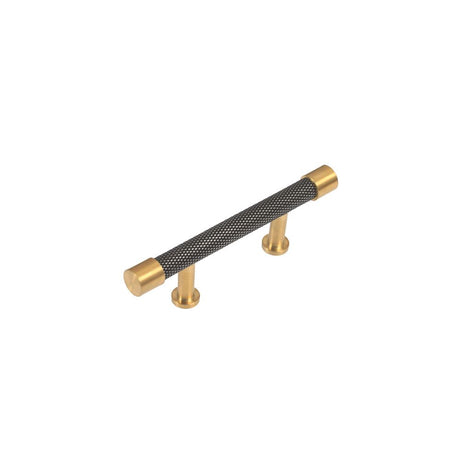 This is an image showing Finesse Immix Knurl Pull Handle - 64mm CC - Pewter/Antique Gold available from trade door handles, quick delivery and discounted prices