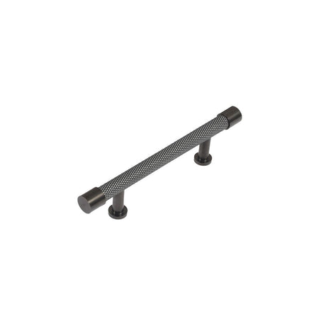 This is an image showing Finesse Immix Knurl Pull Handle - 96mm CC - Pewter/True Black available from trade door handles, quick delivery and discounted prices