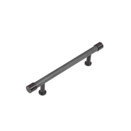 This is an image showing Finesse Immix Knurl Pull Handle - 128mm CC - Pewter/True Black available from trade door handles, quick delivery and discounted prices