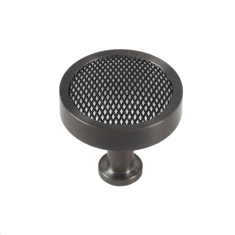 This is an image showing Finesse Immix Knurl Cupboard Knob - Pewter/Graphite available from trade door handles, quick delivery and discounted prices.